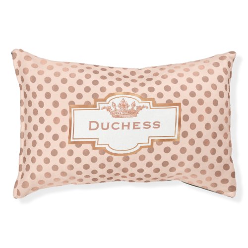 Chic Rose Gold Polka Dots Custom Pet Bed