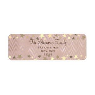 Chic Rose Gold Return Address Label