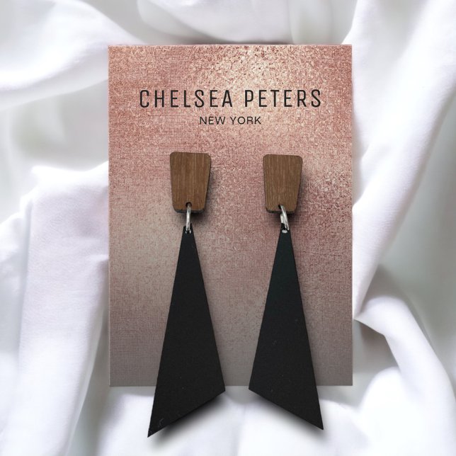 Chic Rose Gold Shimmer Earring Display Card (Creator Uploaded)