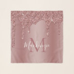 Chic Rose Gold Sparkle Glitter Drips Monogram Scarf<br><div class="desc">Girly Rose Gold Sparkle Glitter Drips Monogram Square Scarf with fashion faux blush pink/rose gold glitter drips on a chic background with your custom monogram and name. Please contact us at cedarandstring@gmail.com if you need assistance with the design or matching products.</div>