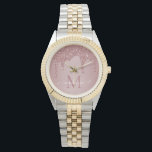 Chic Rose Gold Sparkle Glitter Drips Monogram Watch<br><div class="desc">Girly Rose Gold Sparkle Glitter Drips Monogram with fashion faux blush pink/rose gold glitter drips on a chic background with your custom monogram and name. Designed by Cedar and String. To personalize further, please click the "customize further" link and use the design tool to modify the design. If you need...</div>