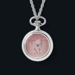 Chic Rose Gold Sparkle Glitter Drips Monogram Watch<br><div class="desc">Girly Rose Gold Sparkle Glitter Drips Monogram Bracelet Watch with fashion faux blush pink/rose gold glitter drips on a chic background with your custom monogram and name. Designed by Cedar and String. To personalize further, please click the "customize further" link and use the design tool to modify the design. If...</div>