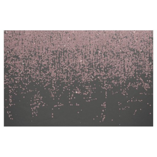 Chic Rose Gold Speckled Glitter Ombre Black Fabric