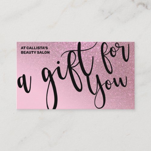 Chic Rose Pink Glitter Gradient Gift Certificate