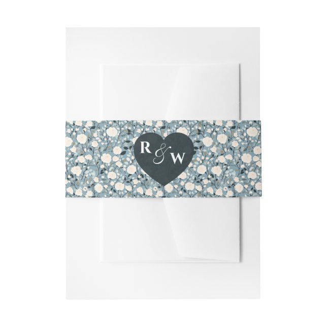 Chic Rose Tropical Wedding Invitation Belly Band (Front Example)