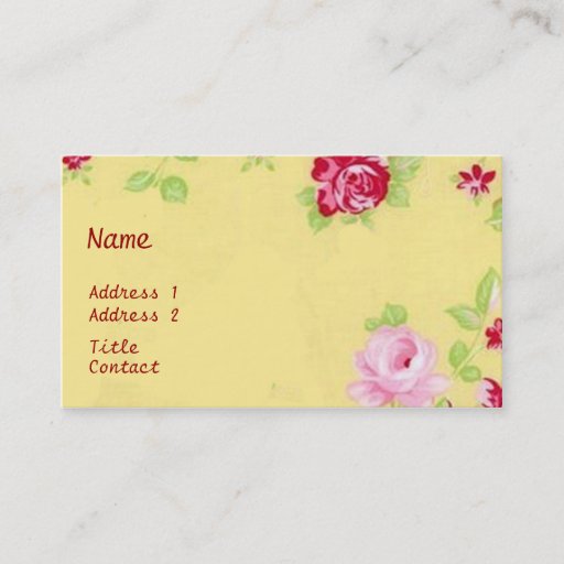 Customizable Chic Roses Business Card