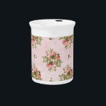 Chic Roses Pitcher<br><div class="desc">Chic Roses romantic girly flowers vintage</div>
