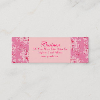 Chic Roses Skinny Pink Business Card 2