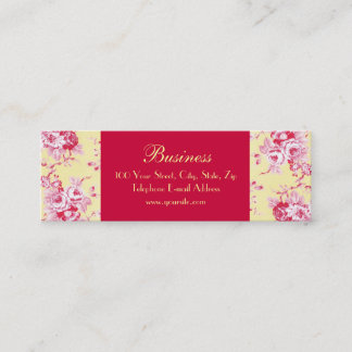 Chic Roses Skinny Yellow Business Card 2
