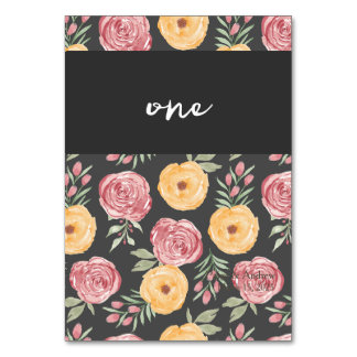 Chic Roses Table Number Card