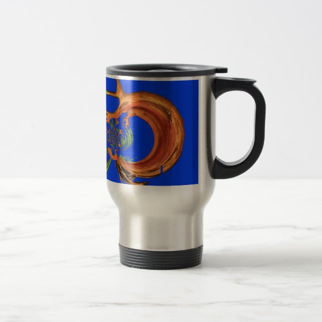 Chic Round Hakuna Matata Navy Blue collection Travel Mug (Right)