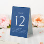 Chic Royal Blue Event Table Number Tent Sign