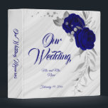 chic royal blue floral silver leaves marble album 3 ring binder<br><div class="desc">beautiful elegant royal blue flowers with some silver leaves chic gray marble photo album binder.
The glitter details are simulated</div>