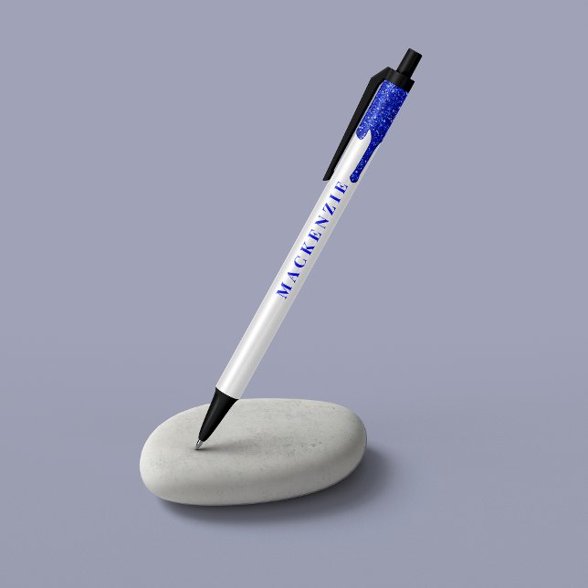Chic Royal Blue Glitter Dripping Luxury Pen (Creator Uploaded)