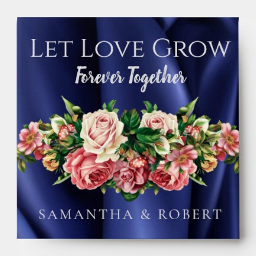 Chic Royal Navy Velvet Wedding Favor Flower Seeds Envelope