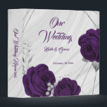 chic royal purple floral silver leaves photo album 3 ring binder<br><div class="desc">beautiful elegant royal purple flowers with some silver leaves chic gray marble photo album.
The glitter details are simulated</div>