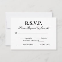 Chic RSVP Card for a Black and White Wedding