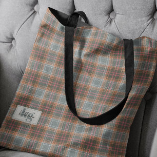 Chic Rust Color Influenced Plaid Shoulder Tote Bag