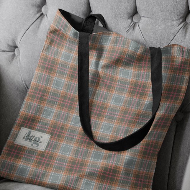 Chic Rust Color Influenced Plaid Shoulder Tote Bag (Creator Uploaded)