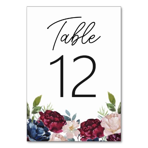 Chic Rustic Country Floral Wedding  Table Number