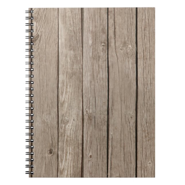 Chic Rustic Faux Wood Notebook (Front)