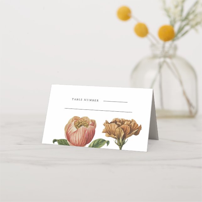 Chic Rustic Floral Wedding Table Place Card (Front)