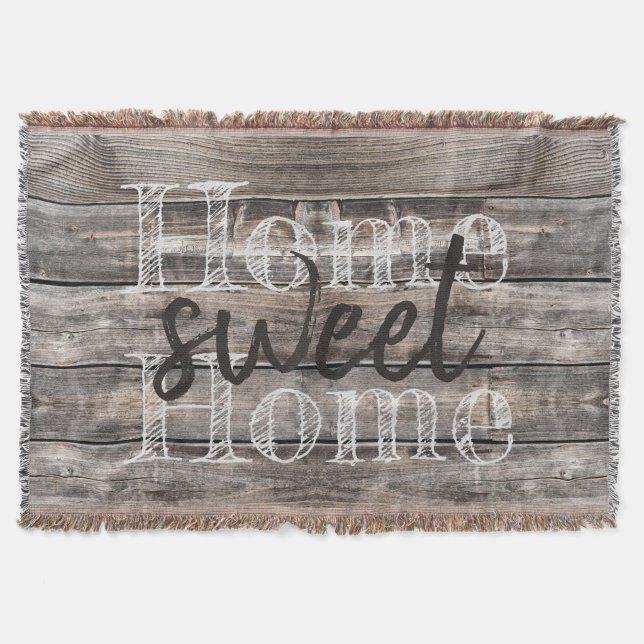 chic rustic HOME SWEET HOME | Throw Blanket (Front)