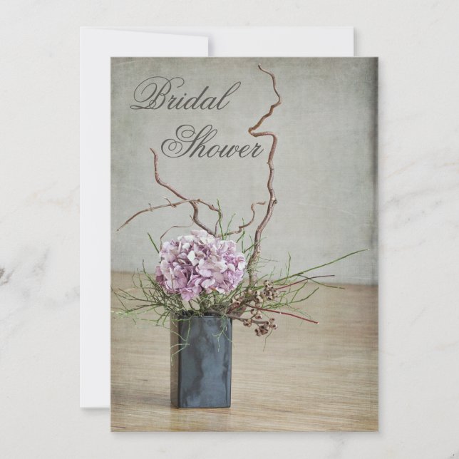 Chic Rustic Hydrangea Arrangement Bridal Shower Invitation (Front)