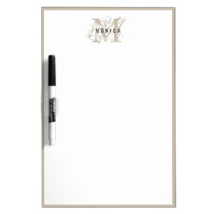 Chic Rustic Modern Beige Monogram Minimalist Dry Erase Board