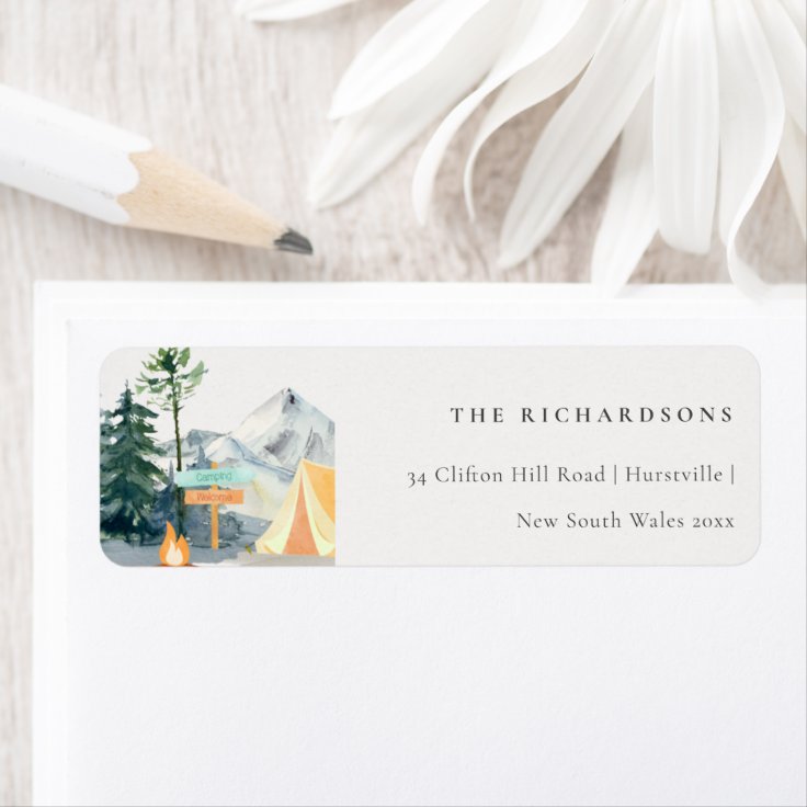 Chic Rustic Pine Woods Camping Mountain Address Label Zazzle