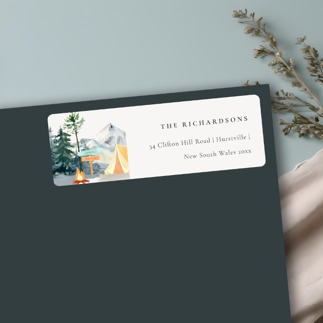 Chic Rustic Pine Woods Camping Mountain Address Label (Creator Uploaded)