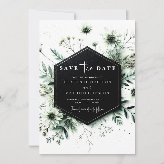 Chic Rustic Romantic Sage Green Wedding Save The Date (Front)