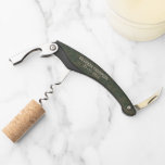 Chic Rustic Steel Gray Blue Wood Grain Pattern Waiter's Corkscrew<br><div class="desc">Modern contemporary but rustic dark teal blue and brown colored wood grain pattern look design with room to customize or personalize with name and date, or limited text, of your choice. Fun keepsake gift, party favor and personal memento for special events and occasions such as an anniversary, bachelor party, Christmas...</div>