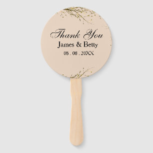 Chic Rustic Thank You Favor Tags Hand Fan