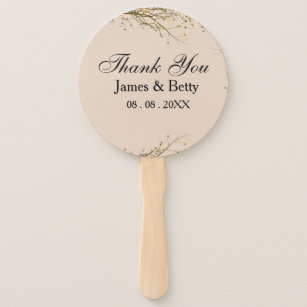 Chic Rustic Thank You  Favor Tags Hand Fan