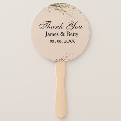 Chic Rustic Thank You  Favor Tags Hand Fan