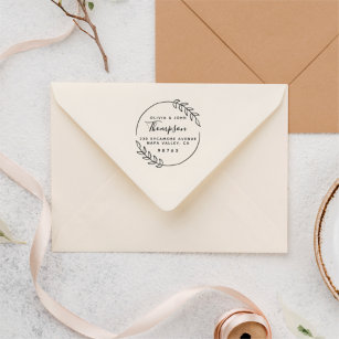 Chic Rustic Wedding Names Return Address Self-inking Stamp