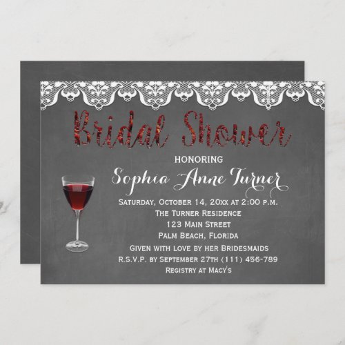 Chic Rustic Wine Tasting Bridal Shower Invite