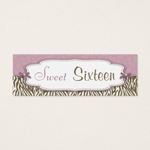 Chic Safari Skinny Gift Tag Business Card Template