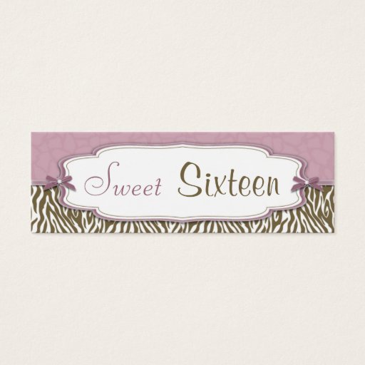 Customizable Chic Safari Skinny Gift Tag Business Card Template