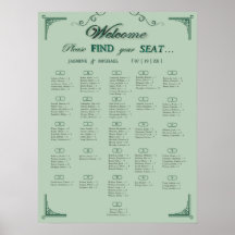 Chic Sage Eucalyptus Green Wedding Seating Chart  