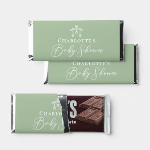 Chic Sage Green Baby Shower Personalized Hershey Bar Favors