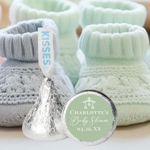 Chic Sage Green Baby Shower Personalized Hershey®'s Kisses®