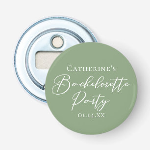 Chic Sage Green Bachelorette Party Personalized Bottle Opener