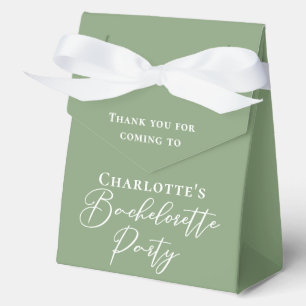 Chic Sage Green Bachelorette Party Personalized Favor Boxes