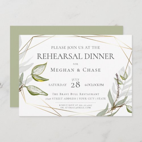 Chic Sage Green Foliage Invitation