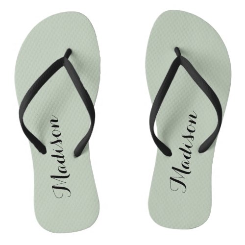 Chic Sage Green  minimalist  Flip Flops