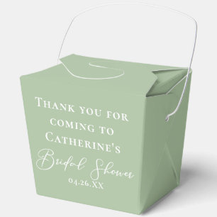 Chic Sage Green Personalized Bridal Shower Fortune Favor Boxes