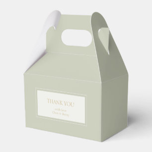 Chic Sage Green Thank You Wedding Favor Box