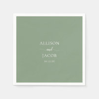 Chic Sage Green Wedding Napkins